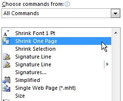 Word for mac shrink to one pages